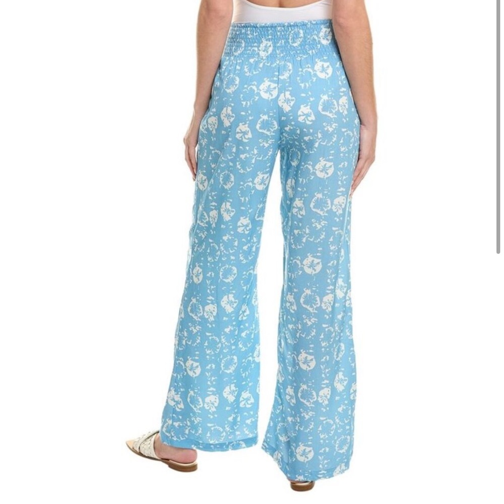 • Hermoza • Women’s Nora Wide Leg Pants Blue and White Print Small - Picture 2 of 4